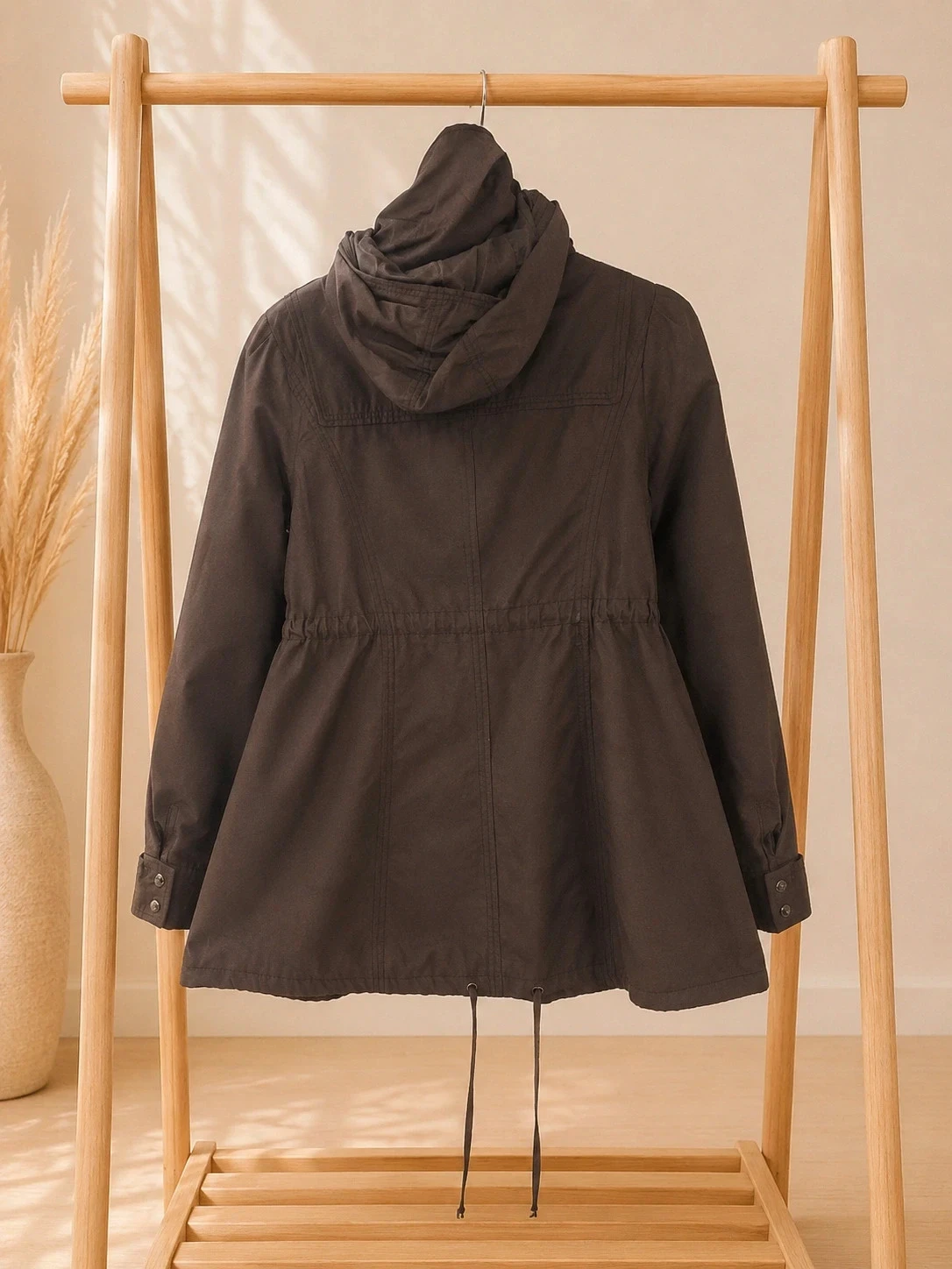 Chaqueta parka Punto Bene marrón mujer talla L (indicado 38) con capucha – photo 2